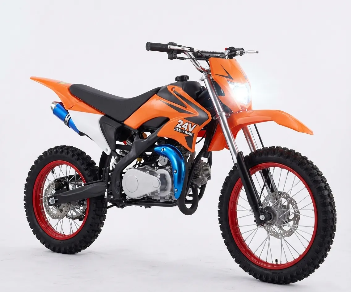 24V Heavy Bike in blue color, right-facing side profile view