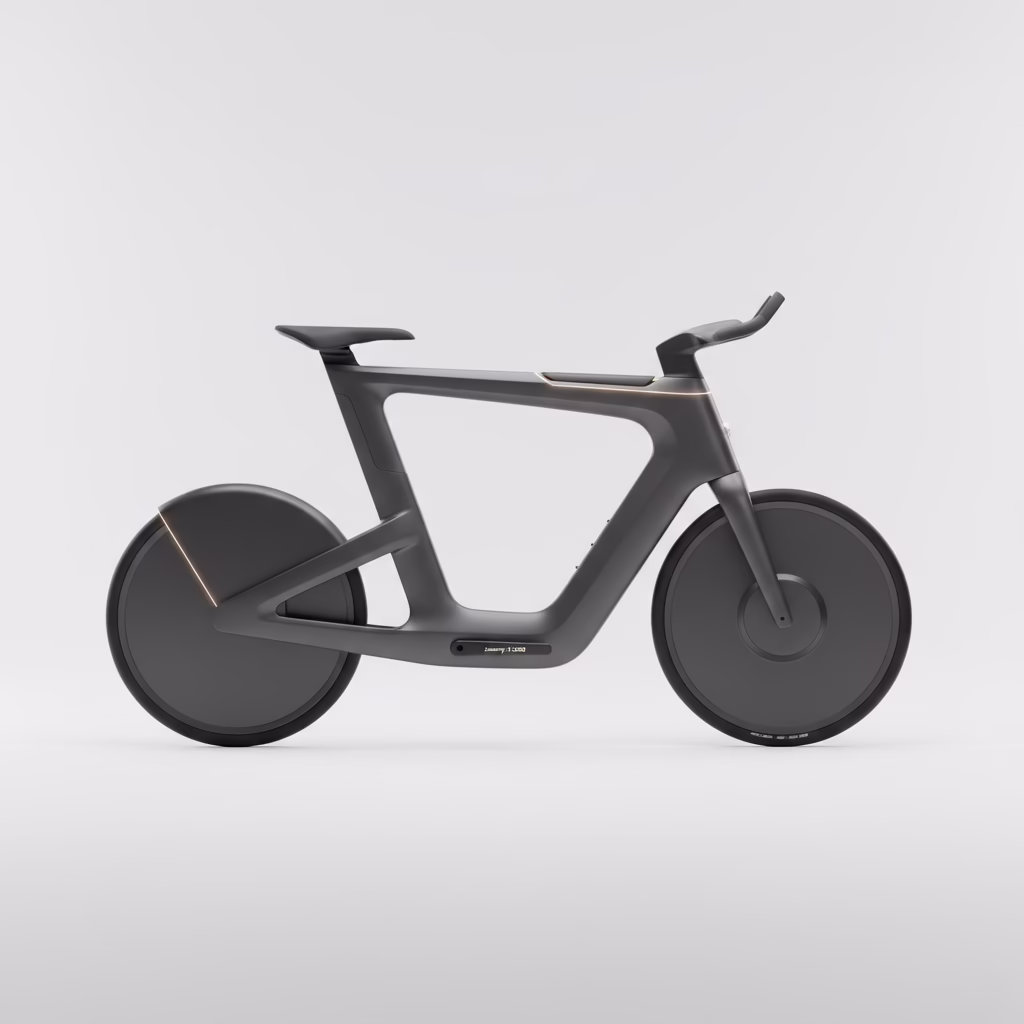 modern futuristic folding e bike with clean design and no chain