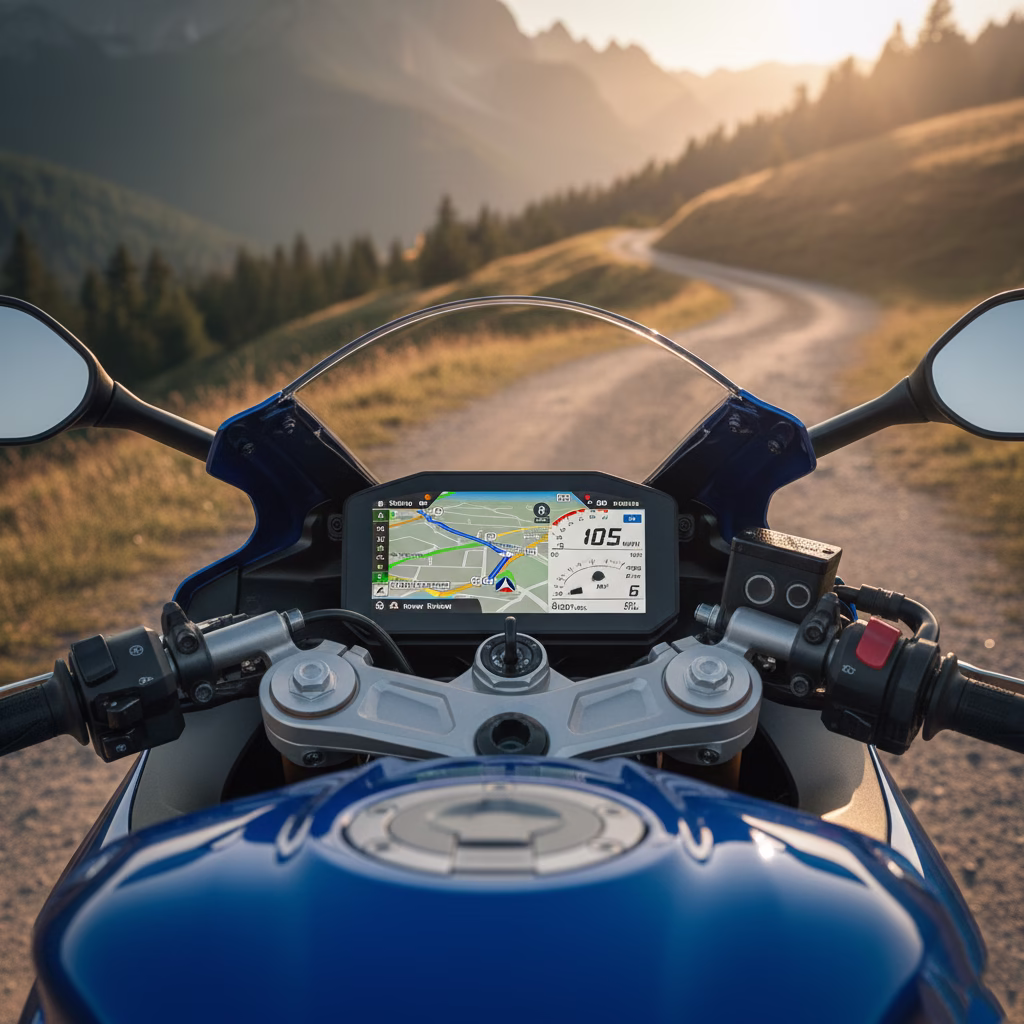 yamaha mt 09 tft dashboard with navigation