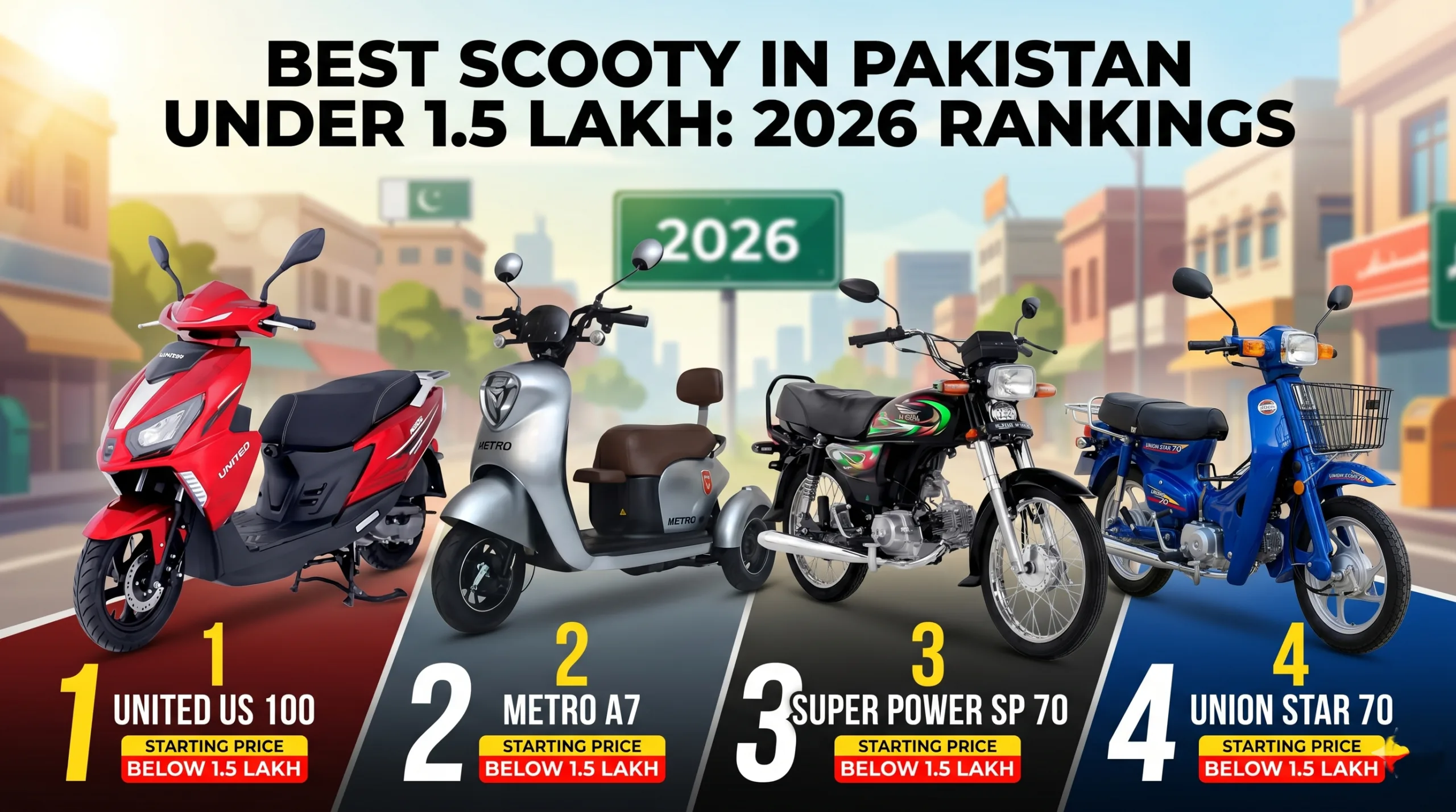 Best Scooty in Pakistan Under 1.5 Lakh: 2026 Rankings | Bikes Knowledge