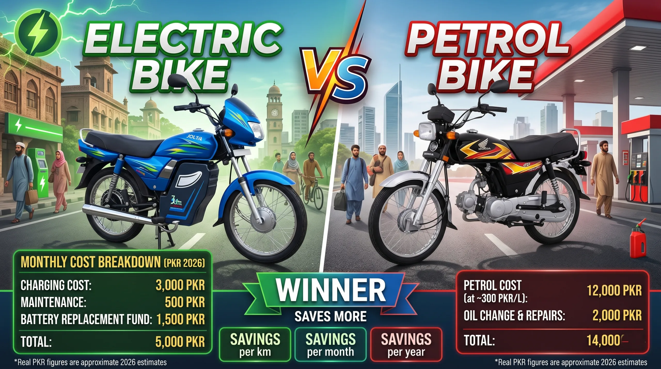 Electric Bike vs Petrol Bike in Pakistan 2026: Real Cost Breakdown | Bikes Knowledge