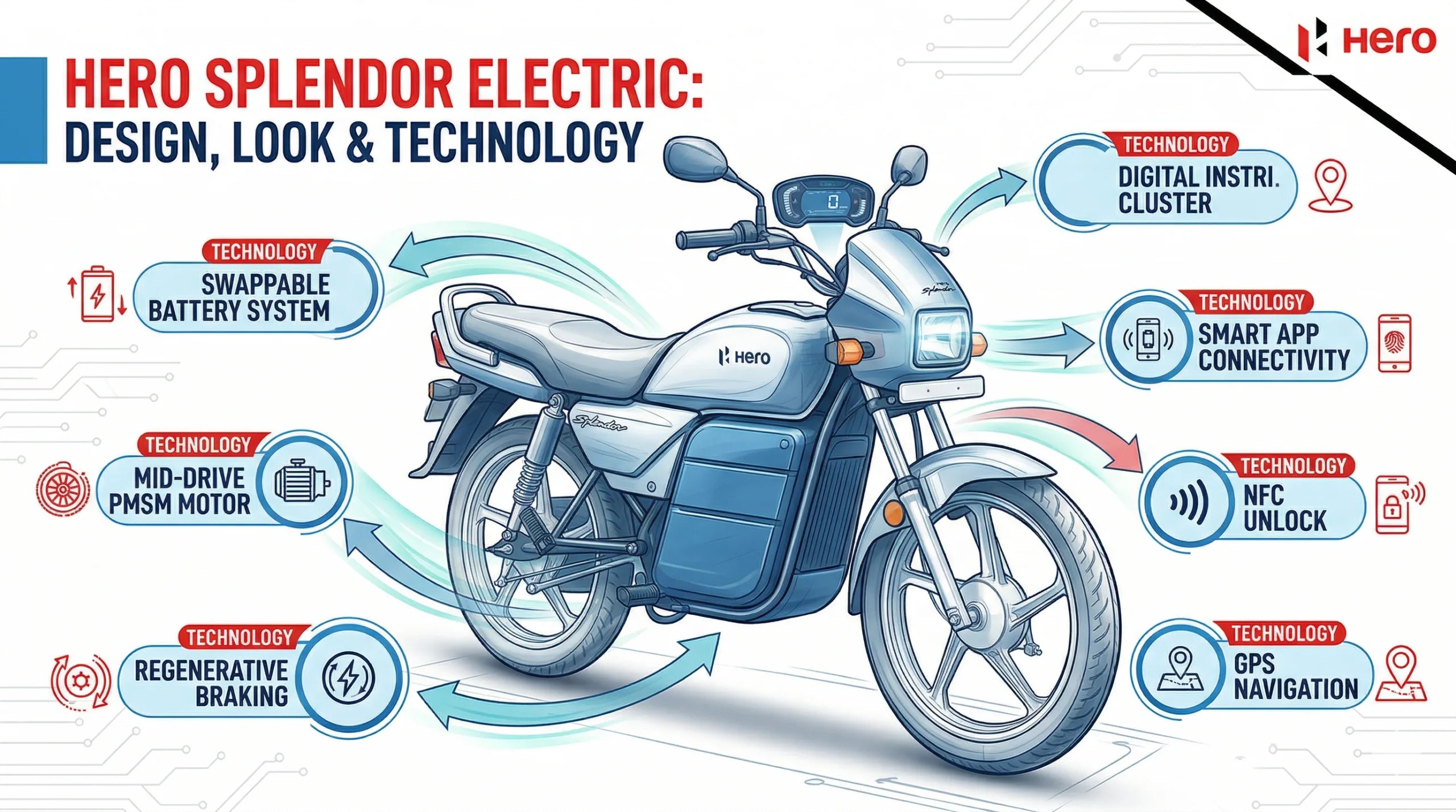 Hero Splendor Electric Battery and Frame Design