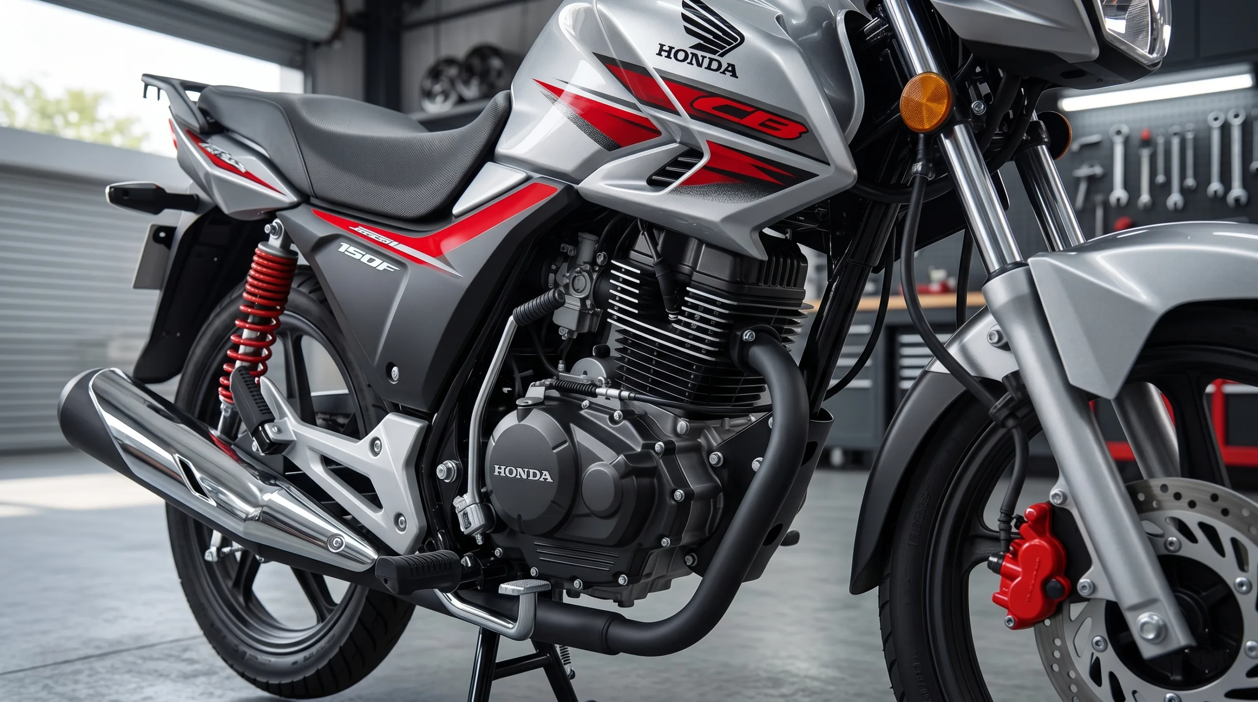 Honda CB 150F showcasing its larger 150cc engine layout.