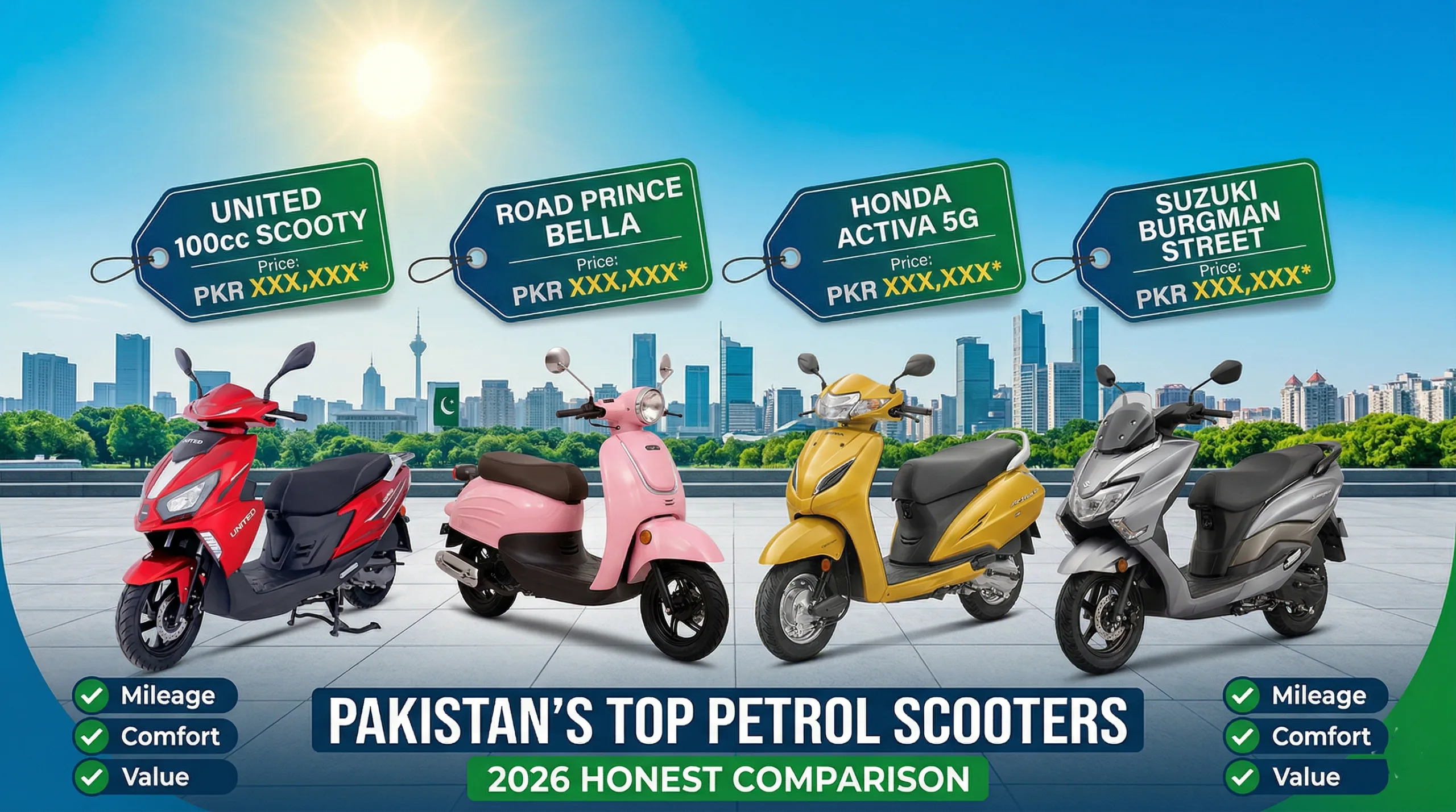 Top Petrol Scooty Price in Pakistan: Best 8 picks | Bikes Knowledge