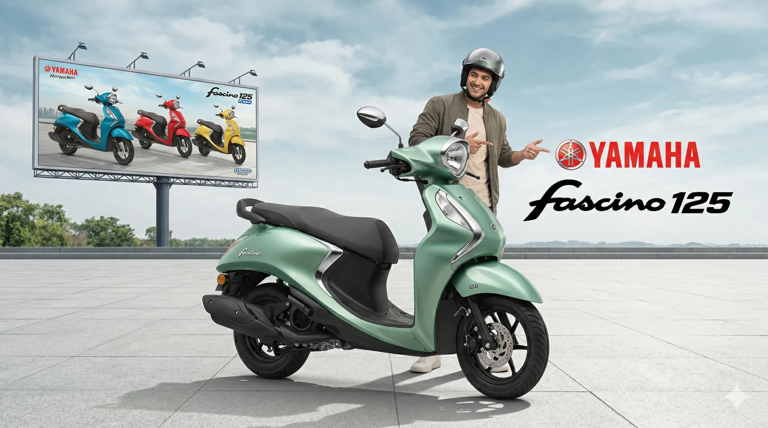 Yamaha Fascino 125 blue retro scooty