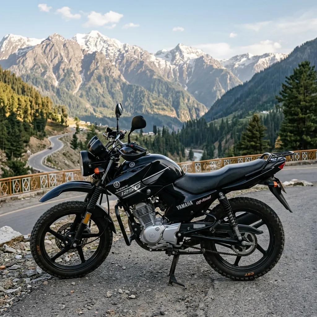 Yamaha YBR 125G in blue color, right-facing side profile view