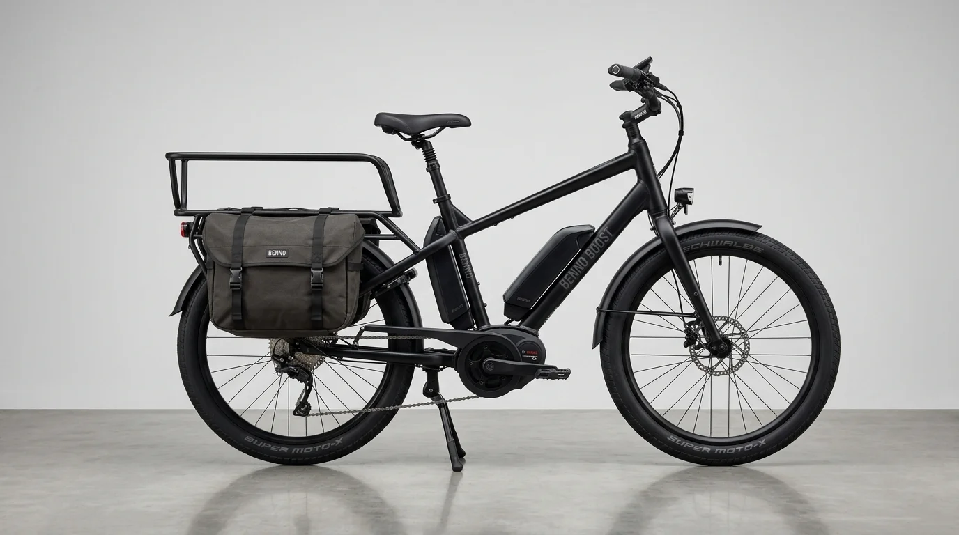 Benno Boost E 10D compact electric utility cargo bike with Bosch Performance Line CX motor and rear rack