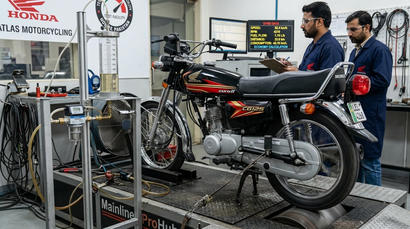 Honda CG 125 Fuel Average Telemetry Test Pakistan