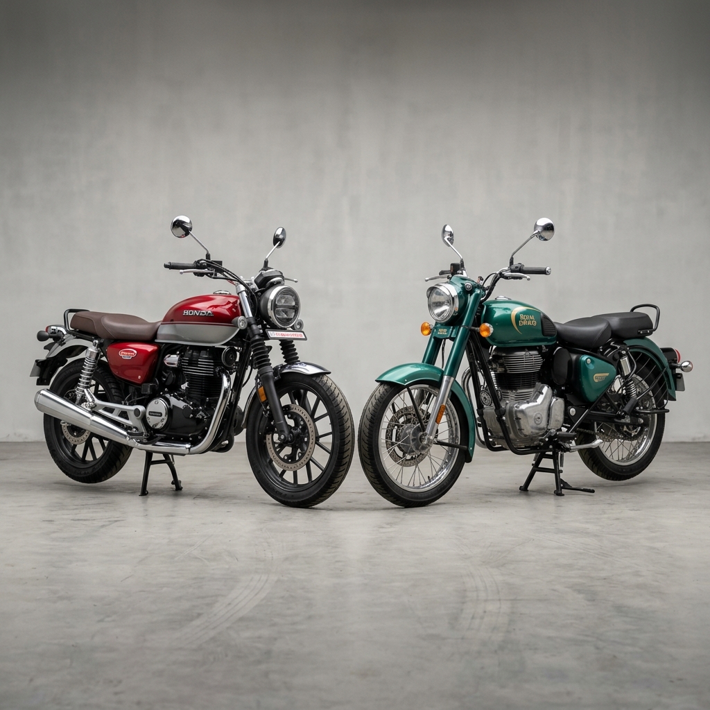 Honda H'ness CB350 vs Royal Enfield Classic 350: Retro Roadster Comparison 2026 Cover