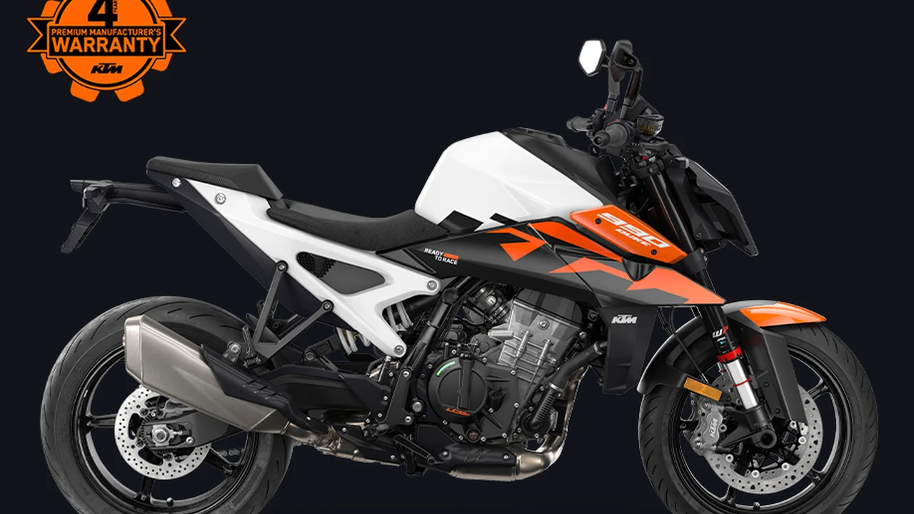 2026 KTM 990 Duke Streetfighter Motorcycle with Open Aperture LED Headlight and Orange Frame