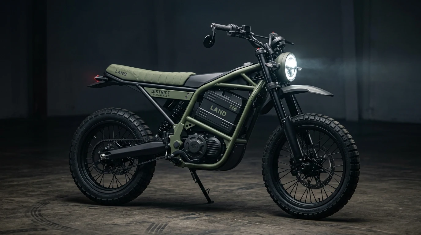 Land Moto District Scrambler Electric Motorcycle 2026