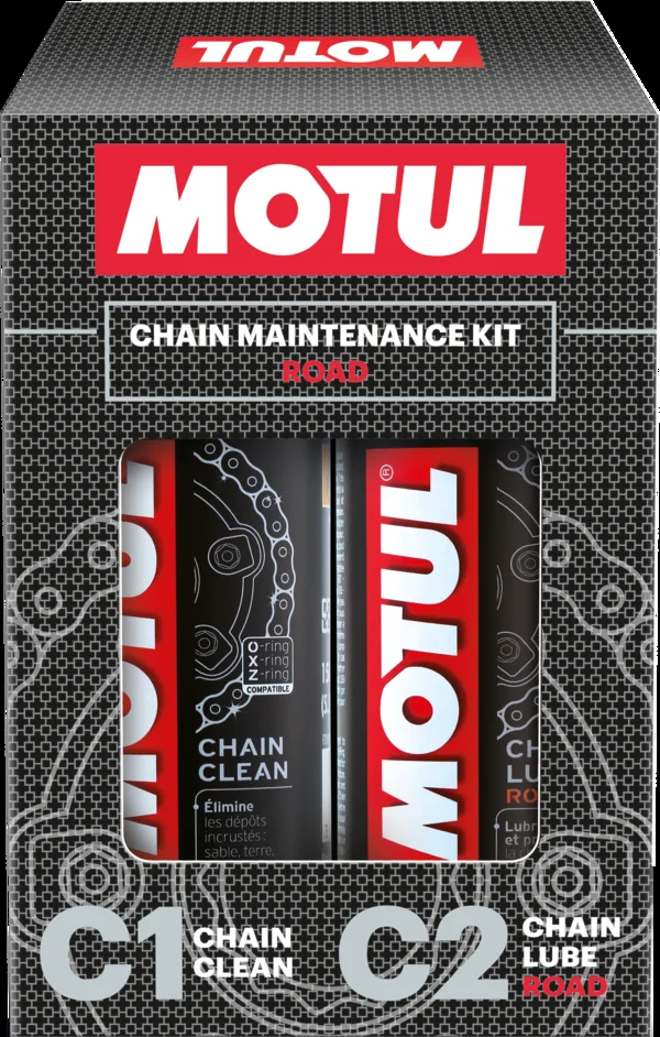 Motul Chain Care Kit C1 Cleaner and C2 Road Lube
