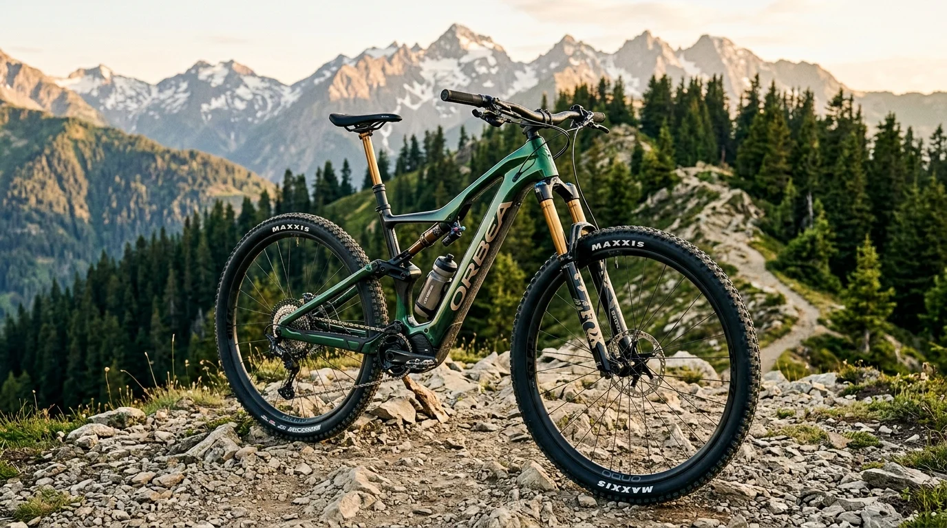Orbea Rise SL M10 lightweight carbon full-suspension electric mountain bike with Fox Factory Kashima suspension and Shimano EP801 motor