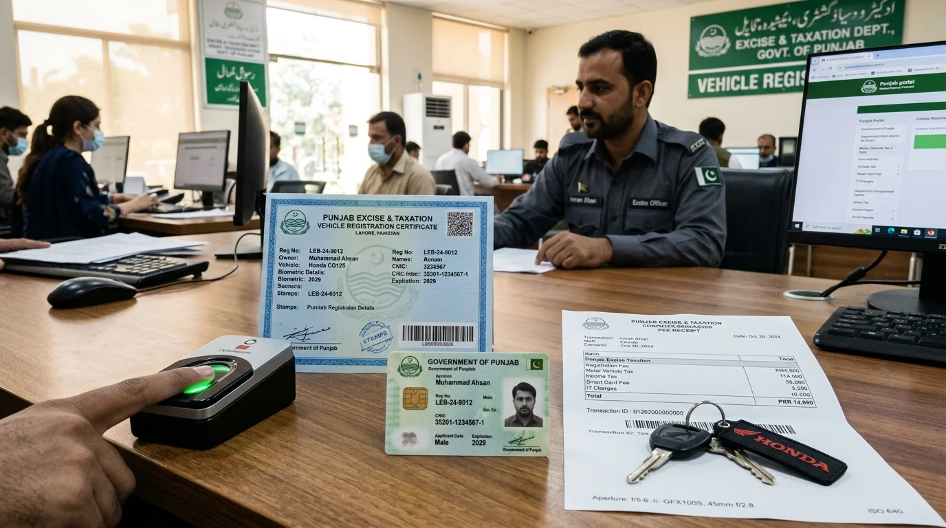 Punjab Bike Registration Fee Calculator 2026: Lifetime Token Tax Schedule & ePay Punjab Biometric Guide