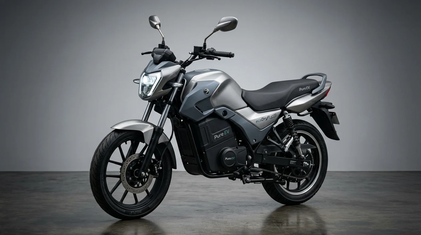 Pure EV ecoDryft 350 (2026): 3.0 kWh Battery, 171 km Certified Range & 110cc Commuter Benchmark