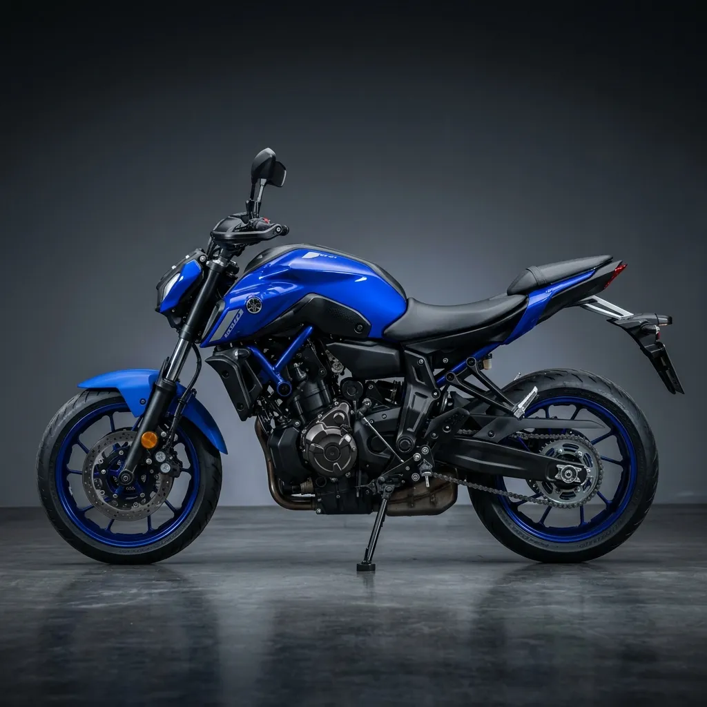 2026 Yamaha MT-07 Middleweight Naked Motorcycle with Inverted Forks and Cyan Wheels