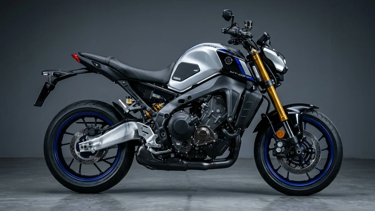 2026 Yamaha MT-09 SP Icon Performance Silver and Blue Hyper Naked Motorcycle