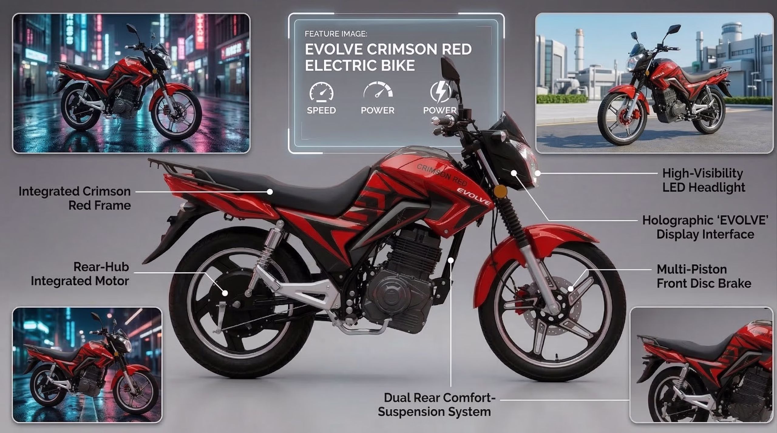 Evolve Crimson Red electric bike Pakistan 2026