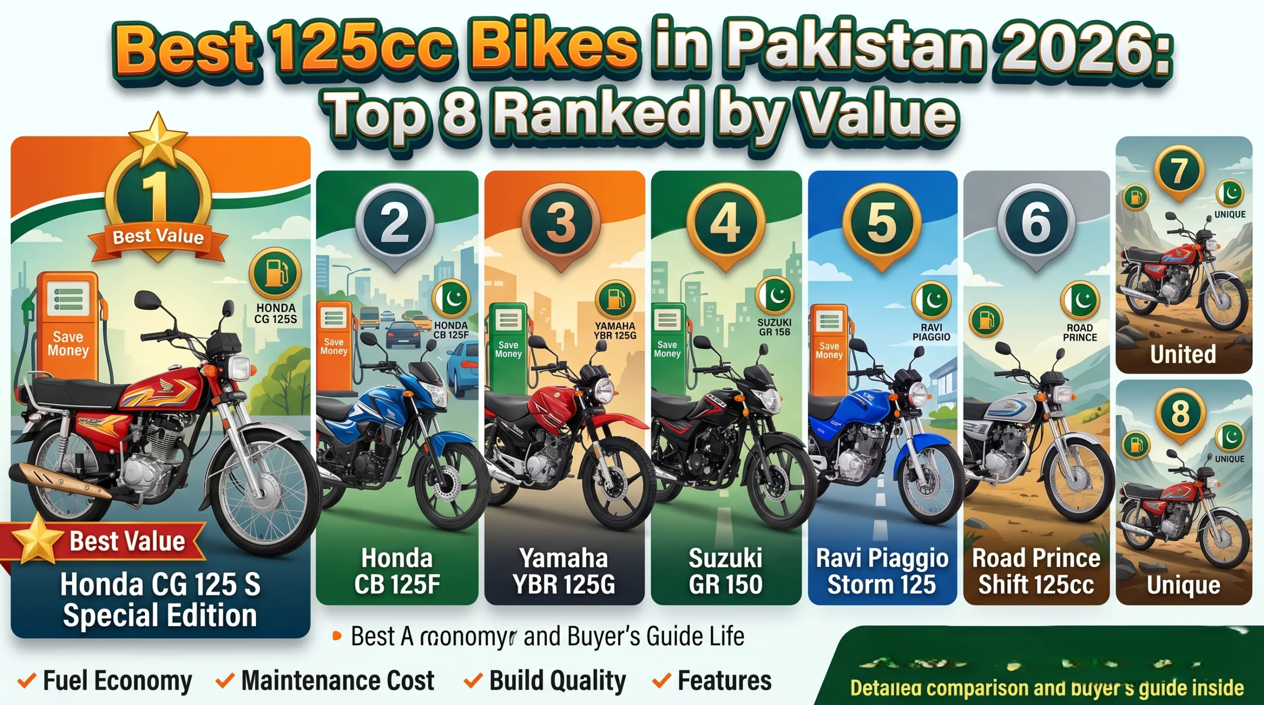 Best 125cc Bikes in Pakistan 2026 Top 8 Ranked by Value scaled png