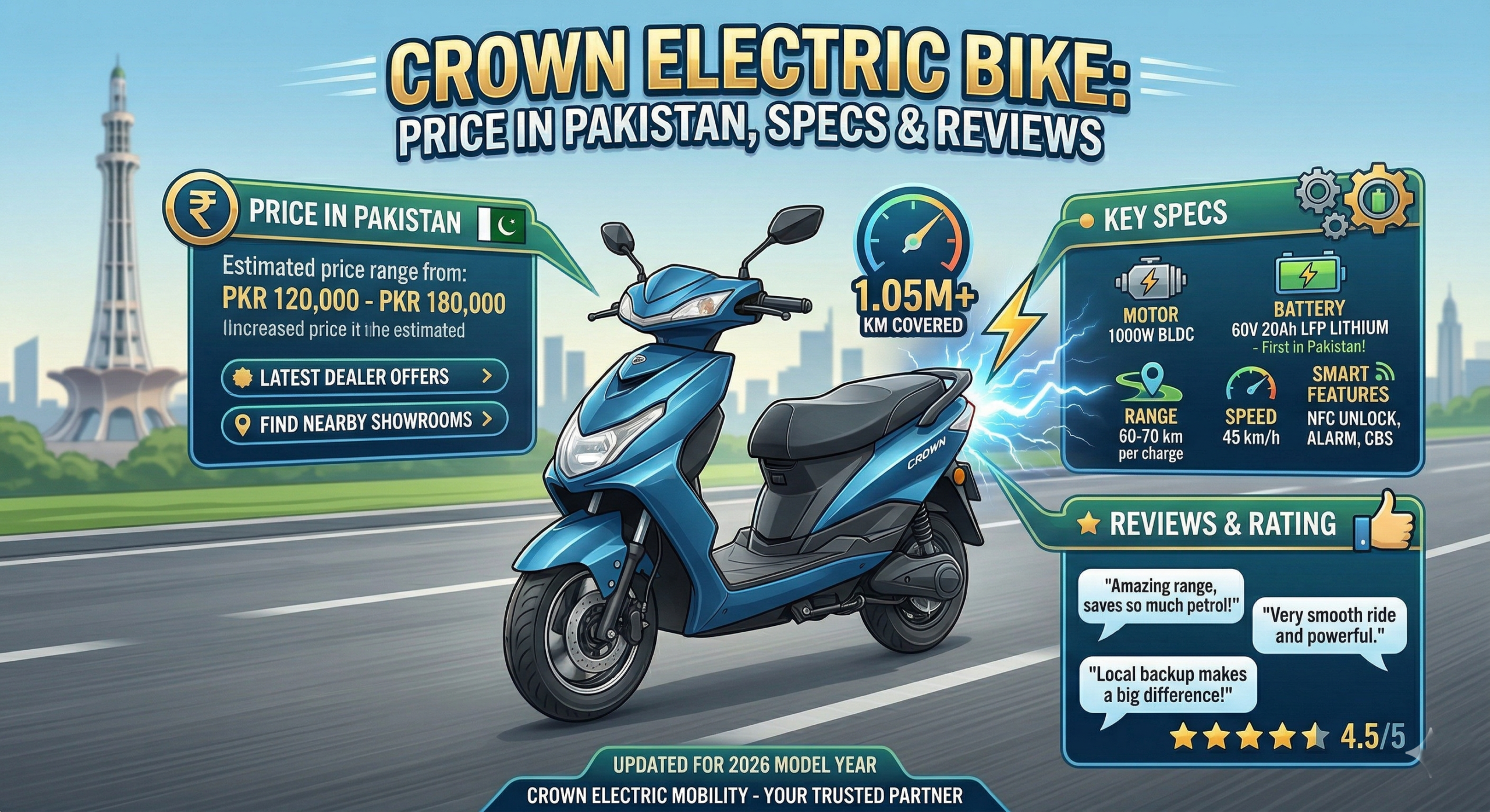 Crown Electric Bikes Pakistan 2026 lineup