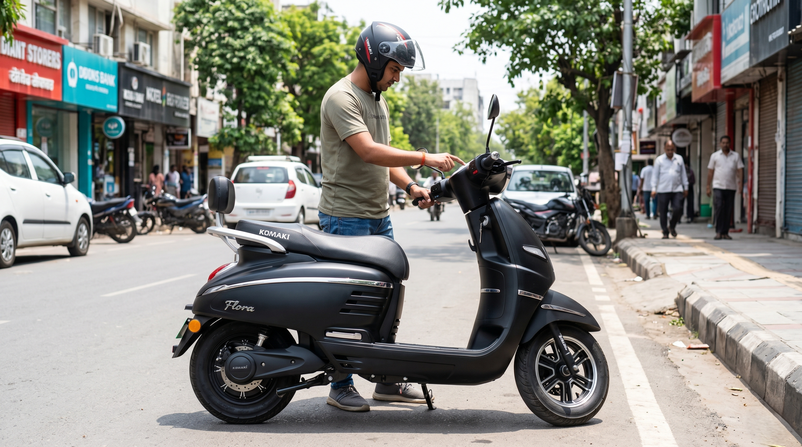 Komaki Flora LiFePO4 removable battery electric scooter — safest EV for indoor apartment charging in India 2026