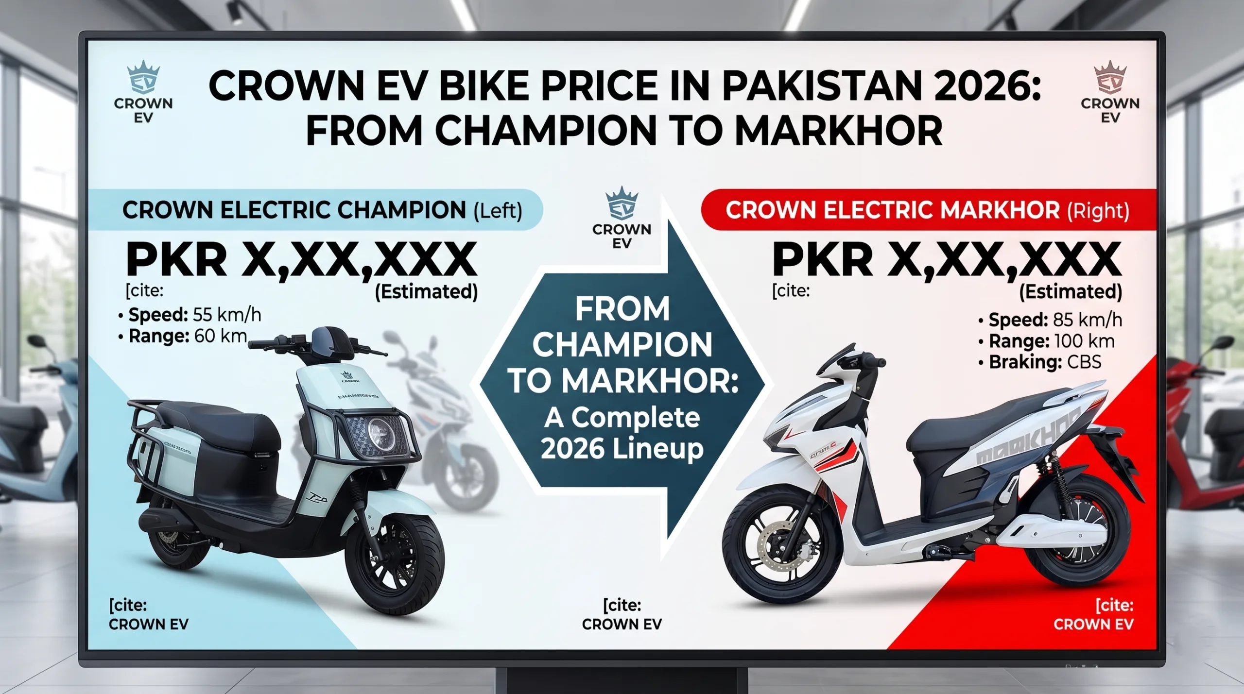 Crown EV Bike Price in Pakistan 2026 From Champion to Markhor scaled png