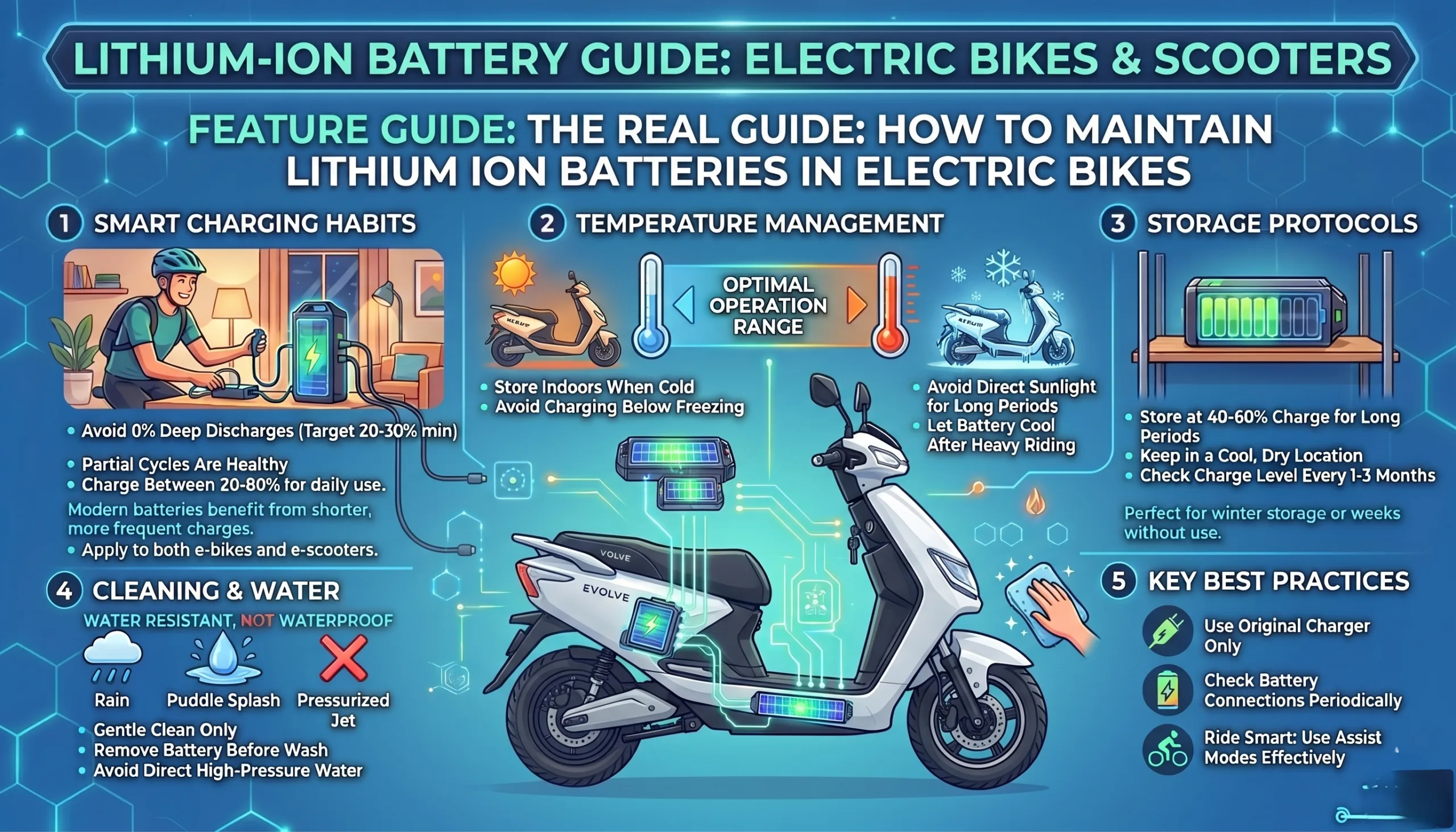 create a feature of How to Maintain Lithium Ion Battery in Electric Bikes — The Real Guide for my article scaled png